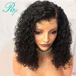 13x4 14inch Pixie Short Blunt Cut Curly Bob Lace Front Wigs synthetic hair for Black Women Preplucked brazilian Closure Wig Faksc