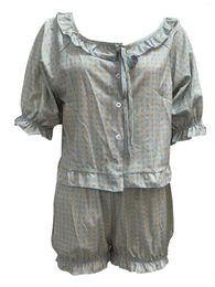 Home Clothing Women 2 Piece Y2k Pajama Sets Solid Plaid Button Up Tie Front Top Blouse Shorts Lounge Set Sleepwear 2pcs Outfits