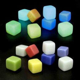 Latest Ice Cube Luminous Crystal Stone Square 5 Colours Choose Stick Glowing In Dark Night Lights Festival Christmas Bar Wine