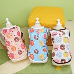 Dog Apparel Donut Pet Vest Summer Mesh Breathable Clothes Schnauzer Two Legs Clothing Teddy Pullover Anti-mosquito T-shirt