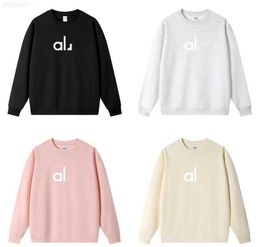 Perfectly Yoga Outfit Al Women Oversized Sweatshirts Sweater Loose Long Sleeve Crop Top Fiess Workout Crew Neck Blouse Gym 075J