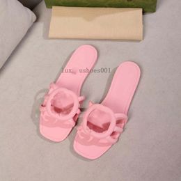 Designer Sandals Women Interlocking G Slides Rubber Slippers Ladies Flat Beach Jelly Script Orange Summer Fall Mules Outdoor Waterproof Luxury 5.10 06