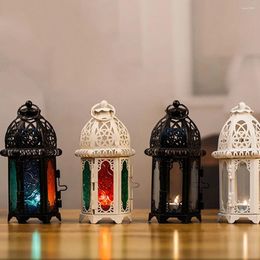 Candle Holders Clear Glass Moroccan Style Lantern Tealight Holder Candlestick For Wedding Party Decor Home Shop Display