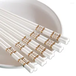 Chopsticks Household Ceramic High-temperature Resistant Easy To Clean And Non Deformed Gold Edged Pure White Chinese