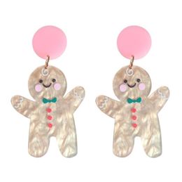 New Christmas Gingerbread Man Drop Earring for Women Trendy Jewellery Acrylic Earrings Fashion Girl039s Cute Accessories7869898