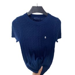 Short Sleeve Women's Polo Classic Crew Neck Knit T-Shirt