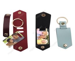 DIY Sublimation Transfer Po Sticker Keychain Gifts for Women Leather Aluminium Alloy Car Key Pendant Gift9970910