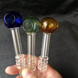 Color three rounds of direct burning glass bongs accessories Colorful Pipe Smoking Curved Glass Pipes Oil Burner Pipes Water Pipes Dab R