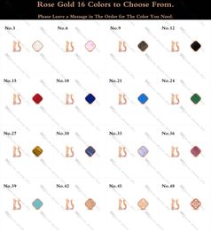 Designer Earring for Women 14K Rose Gold Earrings Inlay Mother-of-Pearl / Agate / Chalcedony Gold-Plated Never Fading Non-Allergic, 48 Colors, Store/21621802