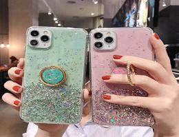 Gradient Glitter Phone Cases For Huawei P40 P20 P30 Pro Lite Mate 30 20 Pro With Finger Ring Holder Soft Clear Back Cover4865824