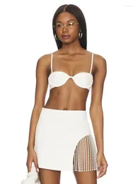 Work Dresses Sexy Short Daring Women Summer White Bandage Bustier Top And Mini Skirt Pearl Tassel Two Piece Set Evening Club Outfits