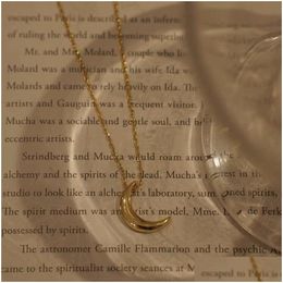 Pendant Necklaces Trendy Jewelry Classic Crescent Horn Necklace 18K Gold Plated Moon For Women Drop Delivery Pendants Dhe69