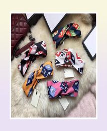 Designer 100 Silk Cross Headband Women Girl Elastic Hair bands Retro geometric letter Turban Headwraps Gifts281j4682303