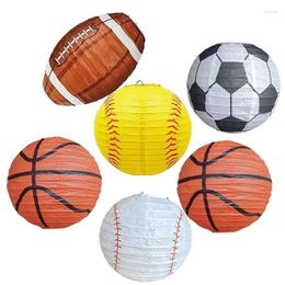 Table Lamps 10 PCS DIY Handmade Basketball Football Baseball Rugby Paper Lantern As Shown Metal Happy Birthday Party Decoration