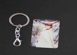 sublimation Aluminium rectangle blank keychains transfer printing key ring consumables two sides can printed new arrival8262106