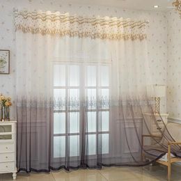 Curtain Dream Gauze Curtains For Living Room Balcony Light-impermeable Sun Protection Luxury Gradient High-end Window Screen