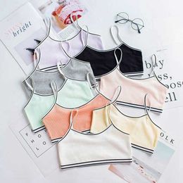 Camisole Camisole 2pc/lot Girls Bra ren Vest Breathable Underwear Girl Tube Tops Soft No Padded Teens Seamless Washable Bras Camisole WX5.31