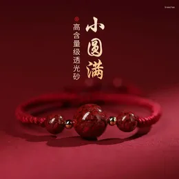 Charm Bracelets Natural Raw Ore Cinnabar Crystal Sand Rough Stone Red Rope Hand-Woven Dragon Year Birth Men And Women Couple Bracelet