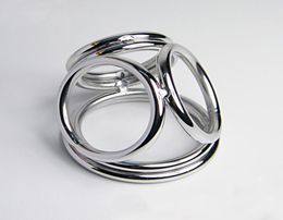 Stainless steel four rings cock ring metal penis ring male time delay penis ring ball stretcher sex products for men penis1547362