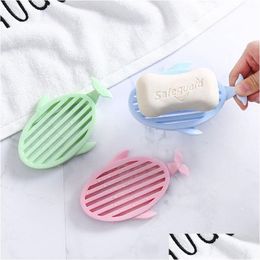 Soap Dishes Cute Whale Shape Plastic Hollow Out Drainable Soaps Dish Tray Eco-Friendly Bathroom Bath Shower Holder Bh7682 Tyj Drop Del Otzts