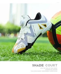 American Football Shoes 2024 Children Rotary Button Soccer Boots Kids Sneakers Outdoor Sport Futsal Turf Boys Zapatos De Futbol