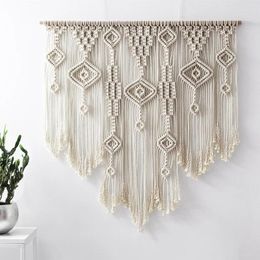 Party Decoration 80 Cm X 100 Macrame Wall Art Handmade Cotton Hanging Tapestry With Bohemia Home Wedding Garden