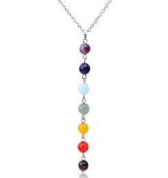 7 Chakra Gem Stone Beads Pendant Necklace Women Reiki Healing Balancing Chakra Necklaces Fashion6743744