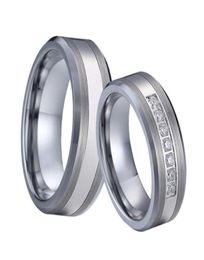 Top Quality Love Alliances Tungsten Carbide Jewelry Cz Wedding Rings Set For Couples Men And Women Gifts Silver Color No Rust1207353