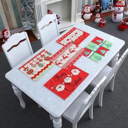 Table Cloth Big Head Christmas Mat Placemats Non Slip Tablemat Old Man Party Xmas Ornaments For Household Doily Drink Pad