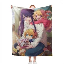 Blankets Anime Oshi No Ko Pink Comfortable Flanne Blanket Comforter Flannel Soft Throw Warm Home And Decoration