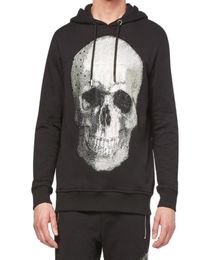 BEAR Brand Warm Thick Sweatshirt Hip-Hop Loose Characteristic Personality Skull Pullover Rhine Luxury Men's Hoodie 814341096123