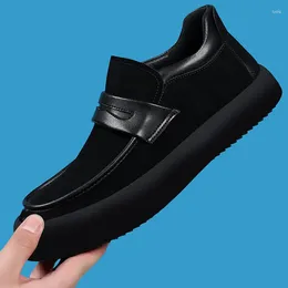Casual Shoes Italian Brand Designer Men's Slip-on Cow Suede Leather Flat Shoe Platform Loafers Party Prom Dresses Youth Footwear