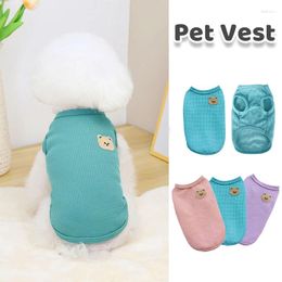 Dog Apparel Summer Vest Cute Bear Shirt Puppy Breathable Solid Chihuahua Yorkie Casual Clothes Fashion Cat Soft Vests Pet Costume