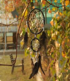 Handmade Black Dream Catcher Net With Feathers Wind Chimes Car Wall Hanging Decoration Home Decor Ornament 6135480