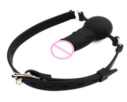 Full Silicone Open Mouth Gag BDSM Bondage Restraints Ball Gags Oral Fixation Sex Toy For Couple Adult Game T1910284776505