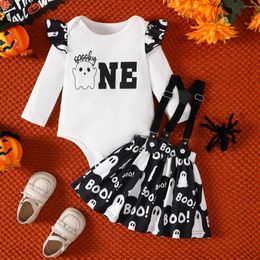 Clothing Sets CitgeeAutumn Halloween Infant Baby Girls Outfits Letter Print Long Sleeves Romper Suspender Skirt Fall Spring Clothes