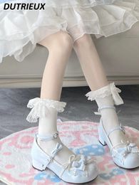 Dress Shoes 2024 Low Heel Flat Round Toe Cute Sweet Girl Lolita For Women Spring Autumn Elegant Ladies' Pumps