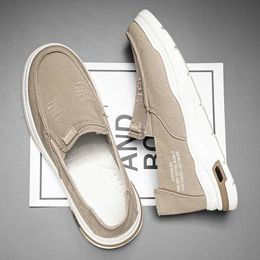 Lässige Schuhe Männer Schuhe Sommer -Leinwandschuhe atmungsaktiv bequemer Outdoor -Slip auf Walking Sneakers Classic Slaafers für MENL2464