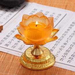 Candle Holders Lamp Candlestick Light Small Vintage Metal Lotus Flower Holder Retro Oil Soporte Vela Lantern Decoration XX60WC