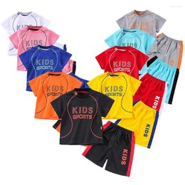 Clothing Sets Children's Solid Color Short Sleeved Ball Suit Set Boys Girls Sportswear Quick Drying And Breathable