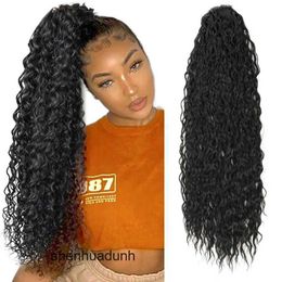 Loose Deep Wave Lace Human Hair Wigs New style bubble face curly drawstring ponytail braid hair extension synthetic high-temperature silk wig high ponytail