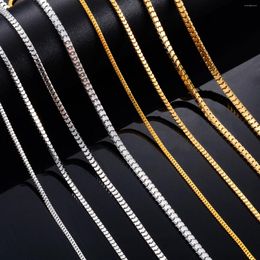 Chains 1.6/2/2.5/3mm Width Stainless Steel Square Box Link Chain Necklace Gold Color Hip Hop Choker Jewelry For Women Men