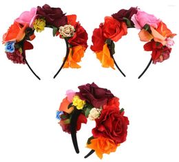 Party Supplies Women's Mexican Rose Flower Crown Headband Trendy Colourful Headwear Simulation Halloween Costume