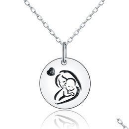 Pendant Necklaces New 925 Sterling Sier Mother And Child Love Necklace Jewellery Gift To Grandmother Mom Daughter Son Wife Drop Delivery Dhmql