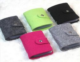 20pcs 24 Position Felt Business Credit ID Card Holder Bags Leather Strap Buckle Bank Solid Colour Holder1649553