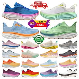 2024 Clifton 9 Bondi 8 Kawana para homens Sapatos de corrida femininos Designer tênis rosa Triplo preto branco azul cinza roxo homem laranja feminino