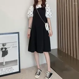 Party Dresses Korean Ladies Casual Two-piece Suit Fashion Short Sleeve Tops Solid Color Loose A-line Skirt Summer Women's Clothing