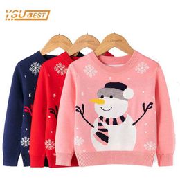 Pullover Waistcoat Baby boys and girls cartoon snowman pulley sweater Christmas autumn winter baby long sleeved knitted lace WX5.31MFI3