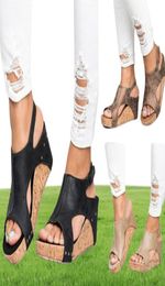 Wedges Sandals Summer Women Platform Heels Sandalias Mujer Woman Leather Wedge Flip Flops Casual Shoes Size 35432642039