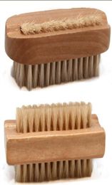 Natural Boar Bristle Brush Wooden Nail Brush or Foot Clean Brush Body Massage Scrubber 6005566